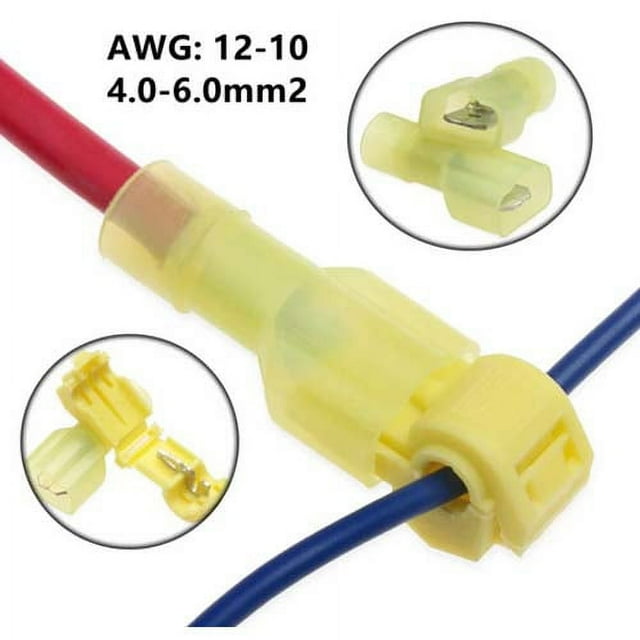 GQKB-2116-5 - T-TAP CONN YEL 12-10AWG KIT WITH FULLY INSULATED MALE TERMINAL (5 pcs/pkg)