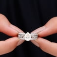 thumbnail image 5 of Womens Moissanite Solitaire Engagement Ring - 6X8 mm Pear Shape Moissanite, 10K White Gold, US 7.75, 5 of 7