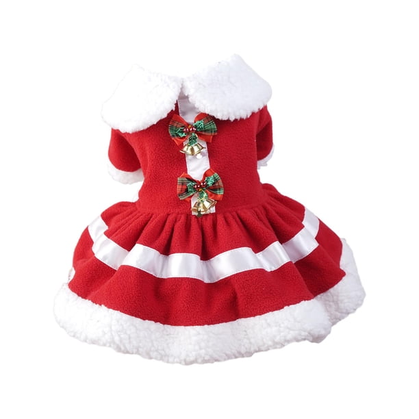 Disfraz navideño para perro, vestido para cachorro, disfraz de cosplay para mascota, ropa para mascota, falda roja S