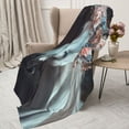 thumbnail image 3 of Sikiie Flower Crown White Horse Cozy Flannel Fleece Throw Blanket: Lightweight & Thick for All Seasons - Perfect for Women, Men, & Kids"80"x60", 3 of 6