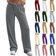 thumbnail image 2 of Bovemsi Women's Casual Pants Wide Leg Inside Drawstring Loose Sweatpants With Fit Fashion with Pockets, 2 of 8