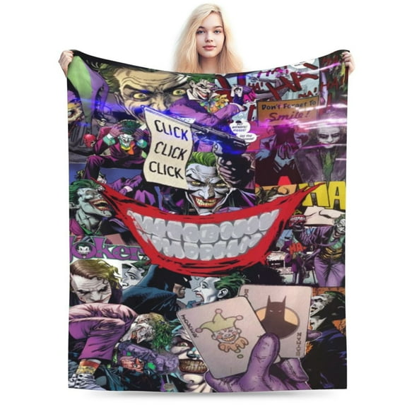 Joker Blanket, Super Soft Large Fluffy Plush Throw Blanket for Boys Girls Young Adults, Cozy Warm Flannel Blanket for Living Room Couch Bed All Seasons 40"X30"