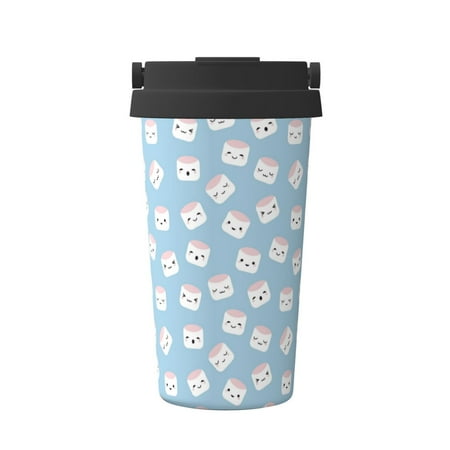

Xecao Cartoon Sushi Pattern Insulated Coffee Mug with Handle & Flip Thermos Mug Water Bottle Coffee Tumbler Cup