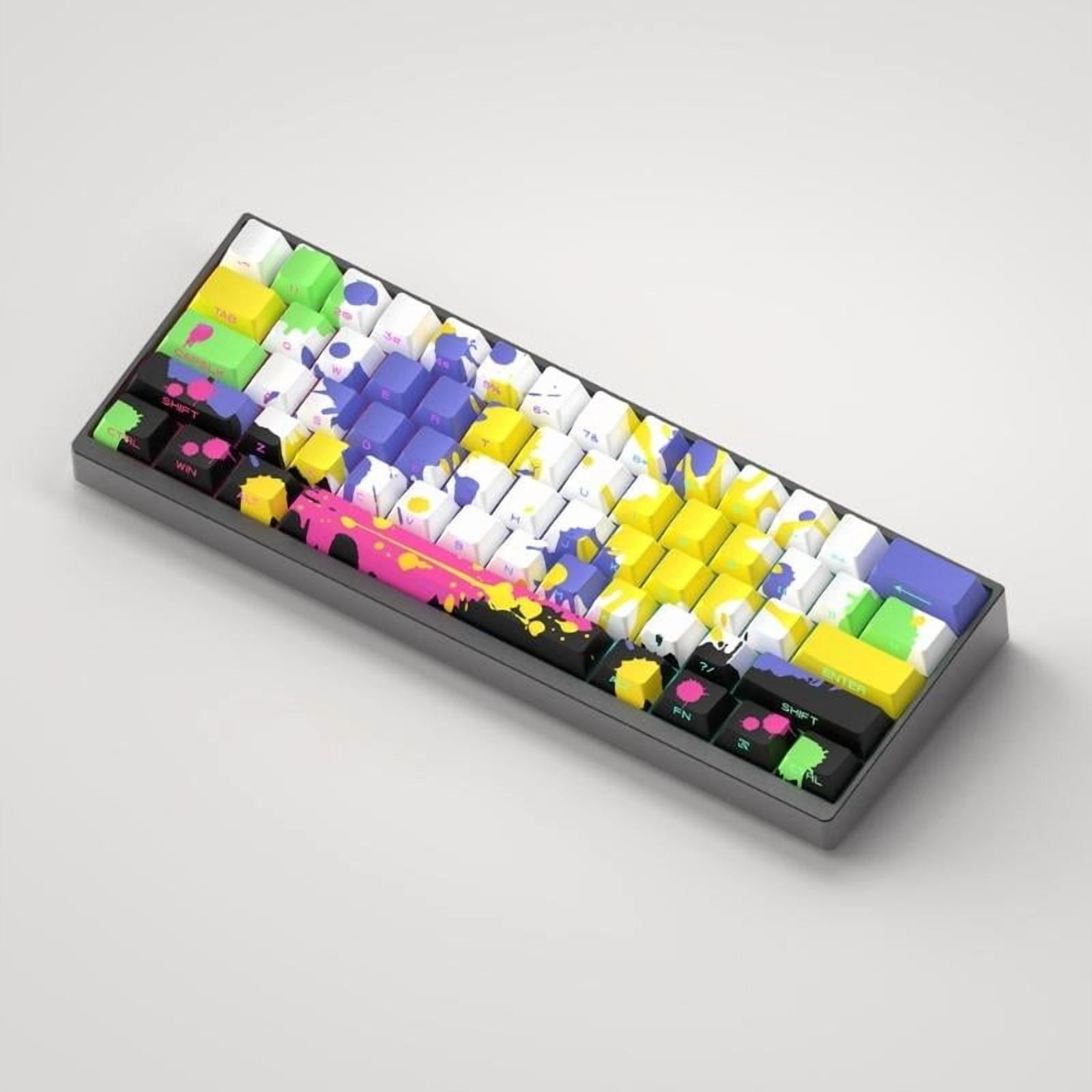 130Key Keycap Cherry Height Graffiti Side Engraved Translucent Keycaps PBT Heat Sublimated For Mechanical Keyboards