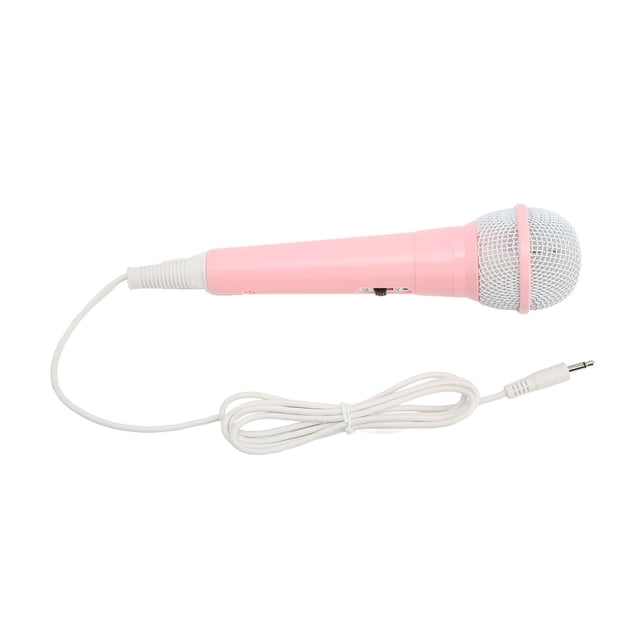 Child Singing Mic, Portable Low Distortion Clear Sound 3.5mm Plug Kids Wired Microphone For Family Party For Musical Instrument Pink,Blue