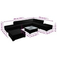 thumbnail image 2 of vidaXL 8 Piece Patio Lounge Set with Cushions Poly Rattan Black, 2 of 5