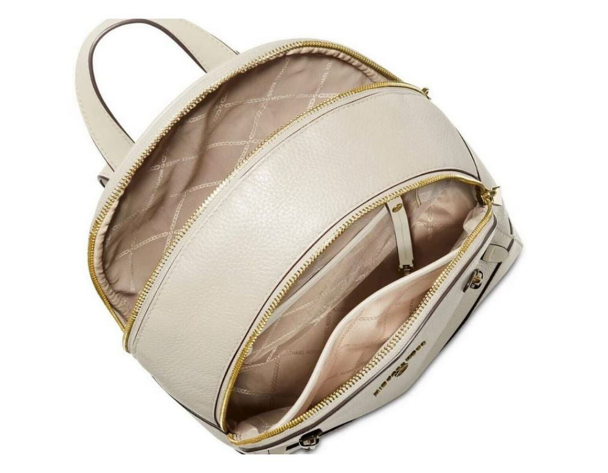 Michael Kors Ladies Brooklyn Medium Pebbled Leather Backpack - Ivory/Brown  30H1GBNB2B 149 194900929438 - Handbags - Jomashop