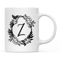 Koyal Wholesale Minimal Geometric Roses Design Coffee Mug Collection, Letter Z