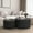 Black01, variant on Vertical Stripe Design Nesting Coffee Table Set for Living Room, Bedroom, Beige(Set of 2 Pieces)