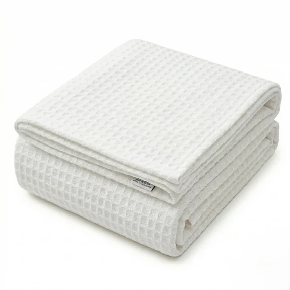 Santa Grace Honeycomb Thermal Waffle Blanket Throw 100% Cotton Twin White