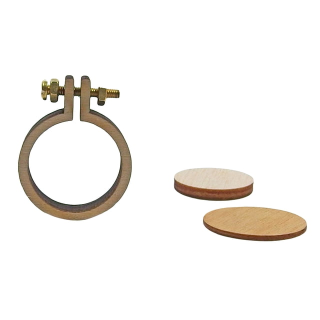 Shisuyan Mini Embroidery Frame Wooden Round Cross Stitch Ring DIY Crafts Embroidery Hoops (Size Large)