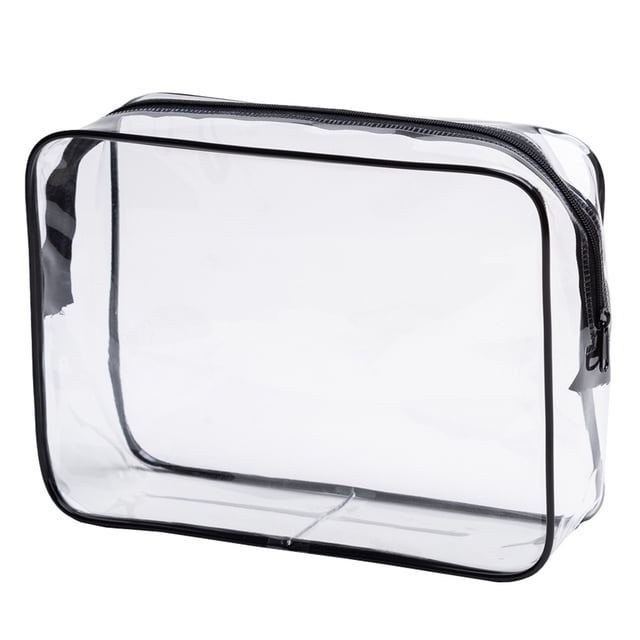 Laklulu - Bolsa de transporte para artículos de tocador transparente con cremallera, bolsa de almacenamiento portátil de plástico impermeable