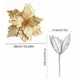 thumbnail image 2 of JeashCHAT Sequin Poinsettia Flower Picks, Christmas Tree Decorations, Fabric Artificial Christmas Flower Stem, Glitter Fake Floral for Vase Xmas Holiday Party Home Decor, 10.24" x 10.82", 2 of 6