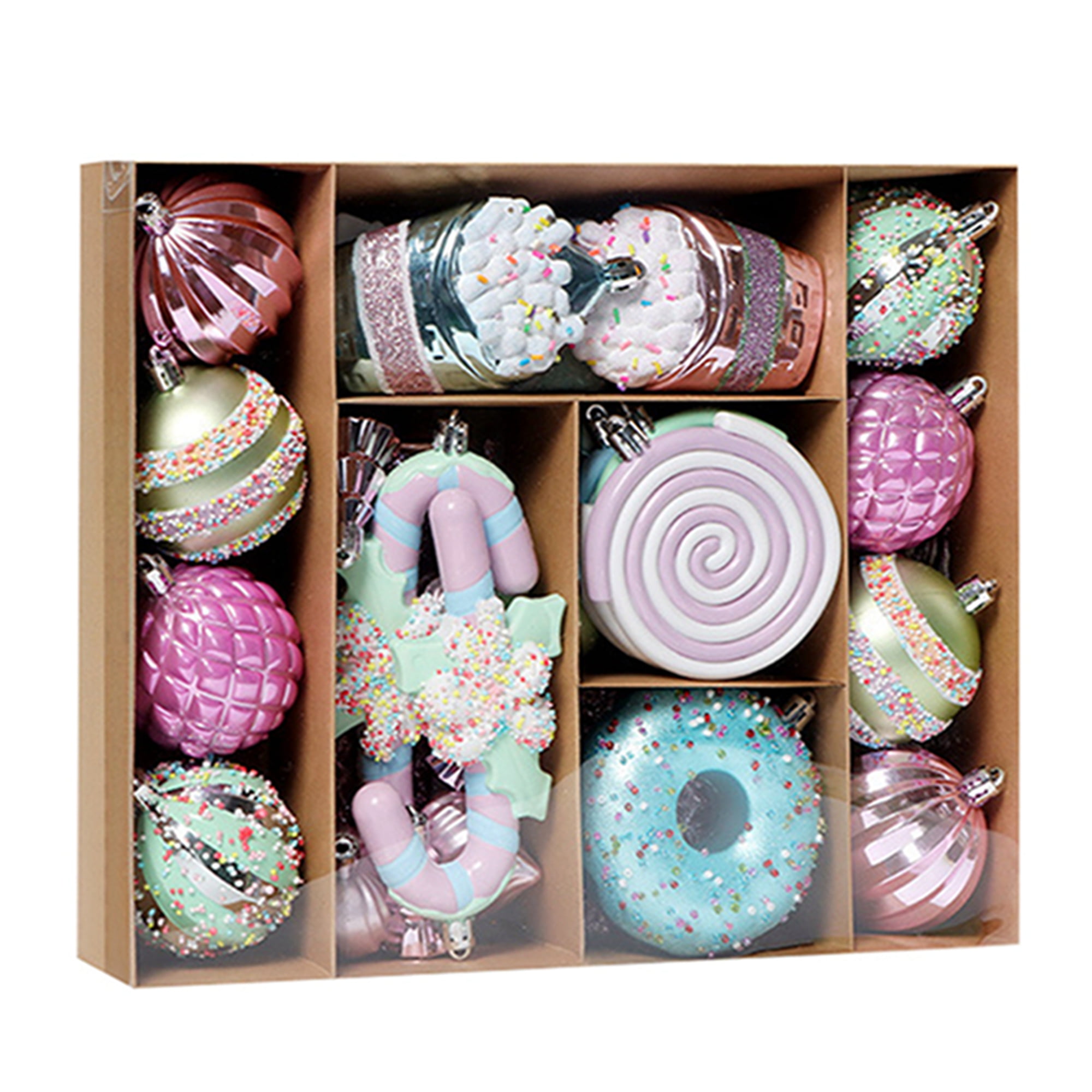 Image of Pastel Candy Christmas Ornament Set