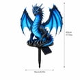 thumbnail image 3 of Solar Blue Ice Dragon Garden Light,17.72 Inch Glowing Fantasy Dragon Yard Decor, Wire-Free Solar Powered Outdoor Ornament for Front Porch Backyard, 3 of 9