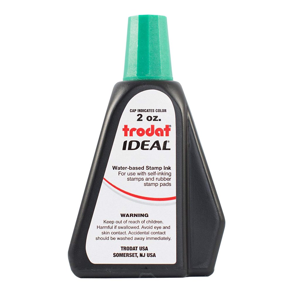 Ink for Self Inking Stamps, Green, 2oz.