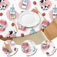 thumbnail image 4 of White Cow Milk Pattern Round Fitted Tablecloth with Elastic Edge,Dining Table Cover Waterproof,Outdoor Round Tablecloth for Camping,Dining,Indoor and Outdoor, 4 of 7