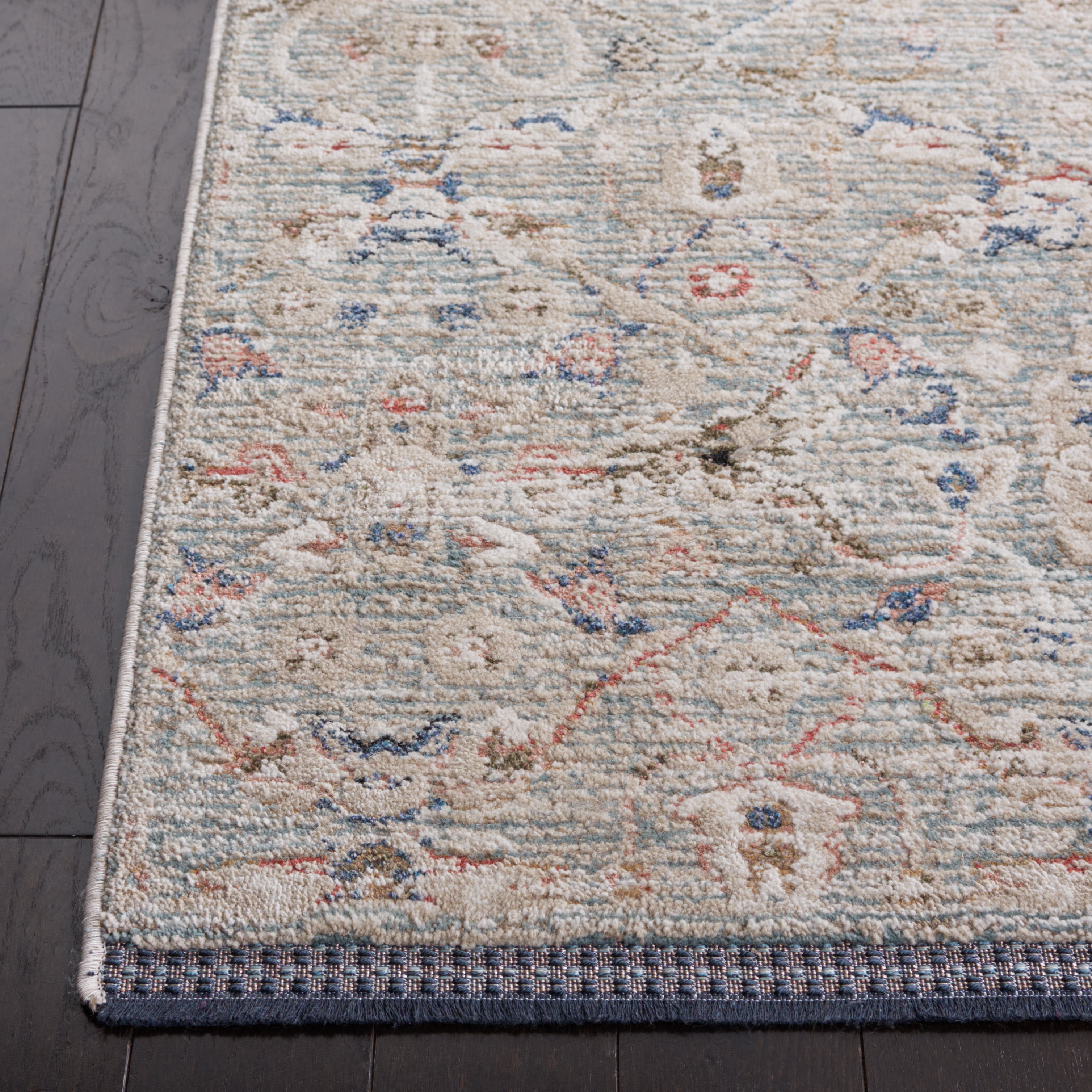 SAFAVIEH Vivaldi Petrina Abstract Area Rug, Ivory/Navy, 6'7" x 6'7" Square