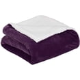 thumbnail image 2 of Soft Micromink Sherpa Throw Blanket - King, Plum, 2 of 7