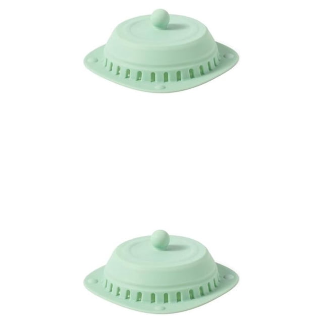 Billuyoard Colector de pelo de drenaje para el hogar, Hotel, fregadero de cocina, baño, baño, colador de suelo, accesorios de cubierta a prueba Verde claro 2Conjunto