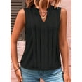 thumbnail image 5 of Sleeveless Shirts for Womens Fashion 2025 Basic Tank Tops Pleated Drape Dressy Tops Summer Outfits Black L, 5 of 7