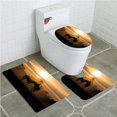 thumbnail image 1 of Juego de alfombras de baño ABPHQTO Silueta de caballo Sementales enamorados Paisaje de la granja Puesta de sol romántica 3 piezas, 1 of 2