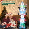 thumbnail image 5 of 8FT Christmas Inflatable Snowman Stack with Cane Candy Blow up Outdoor Decorations, Lovely Xmas Snowman with Built-in LED Lights for Outdoor Lawn Party Holiday Decor, Fast Inflate and Easy to Use, 5 of 5