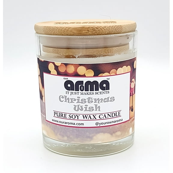 Our Aroma 10 Oz Christmas Wish 100% Soy Wax Jar Candle