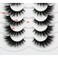 thumbnail image 3 of Changmaius  False Eyelashes Fluffy Cat Eye Look 8D Crossed Wispy Natural Faux Mink Lashes Fake Eyelashes 7 Pairs Pack, 3 of 9