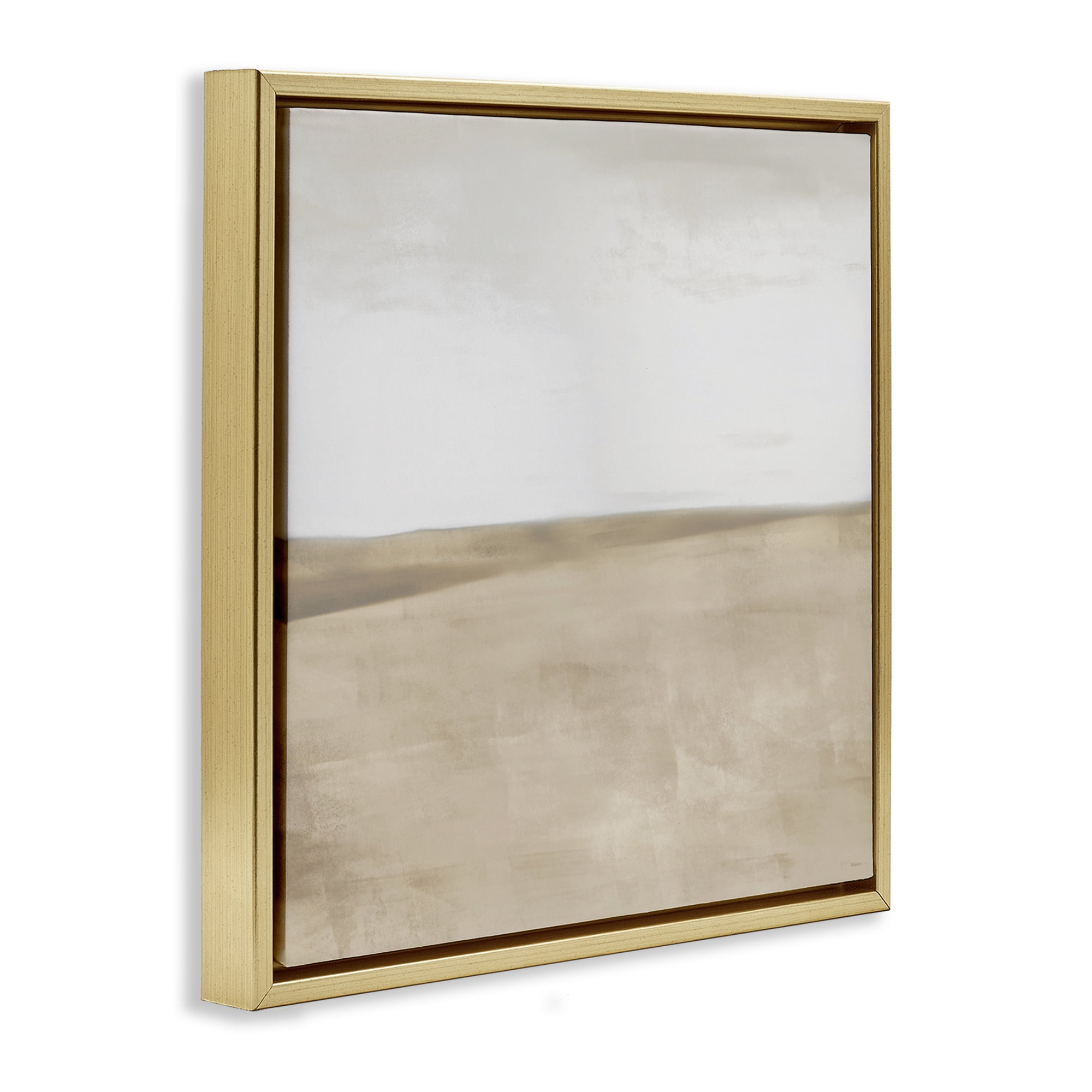 Stupell Industries Muted Smooth Hills Gold Framed Floater Canvas Wall Art, design by Dan Meneely