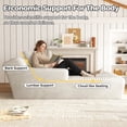 thumbnail image 3 of 67'' Oversized Chaise Lounge Chair, Cloud Plush Corduroy Sofa Bed for Living Room, Modern Deep Seat Sleeper Couch with Back Cushion, No Assembly Required, (Oyster White), 3 of 12