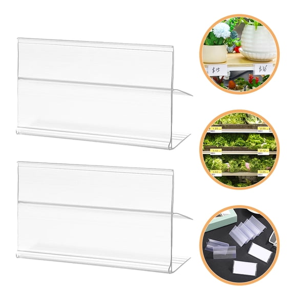 PBPBOX 50Pcs Basket Bin Labels Transparent PVC Clear Display of Product Information Supermarket