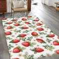thumbnail image 3 of Red Strawberry Kitchen Runner Rug 2.7x5 Washable Runners for Hallway Non Slip Summer Fruits Farmhouse Leaves Floral Rustic Large Area Rug Indoor Floor Carpet for Bathroom Laundry Entryway Bedroom, 3 of 8