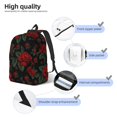 thumbnail image 3 of Bingfone Roses Print Canvas College Laptop Backpack, Large Capacity Lightweight College Bookbag Casual Daypack-Small, 3 of 5