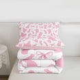 thumbnail image 5 of meiyoeat Pink Cow Print Full Size Comforter Sets,Girly Bow Bedding Comforter Set For Girl,Reversible,3-Piece,1 Comforter and 2 Pillowcases, 5 of 7