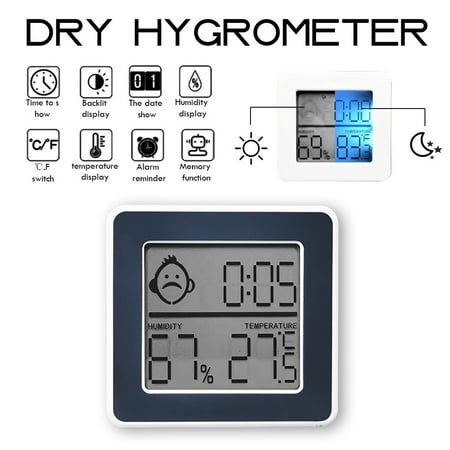 

ERTUTUYI Ultra-Thin And Smart Home Electronic Digital Indoor Dry Humidity Meter Black