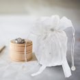thumbnail image 5 of Bolso de mano PENGJTMXG para dama de honor decorado con diamantes de imitación y perlas de satén Blanco Leche, 5 of 5