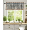 thumbnail image 2 of Classic African Valances for Windows Medieval Retro Patterns Valance Rod Pocket Light Filtering Short Window Treatments Curtains for Kitchen Bathroom Living Room Bedroom, 1 Panel, 42 x 12 Inch, 2 of 7