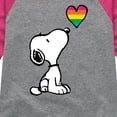 thumbnail image 3 of Peanuts - Snoopy Rainbow Heart - Youth Girls Raglan Tee, 3 of 6