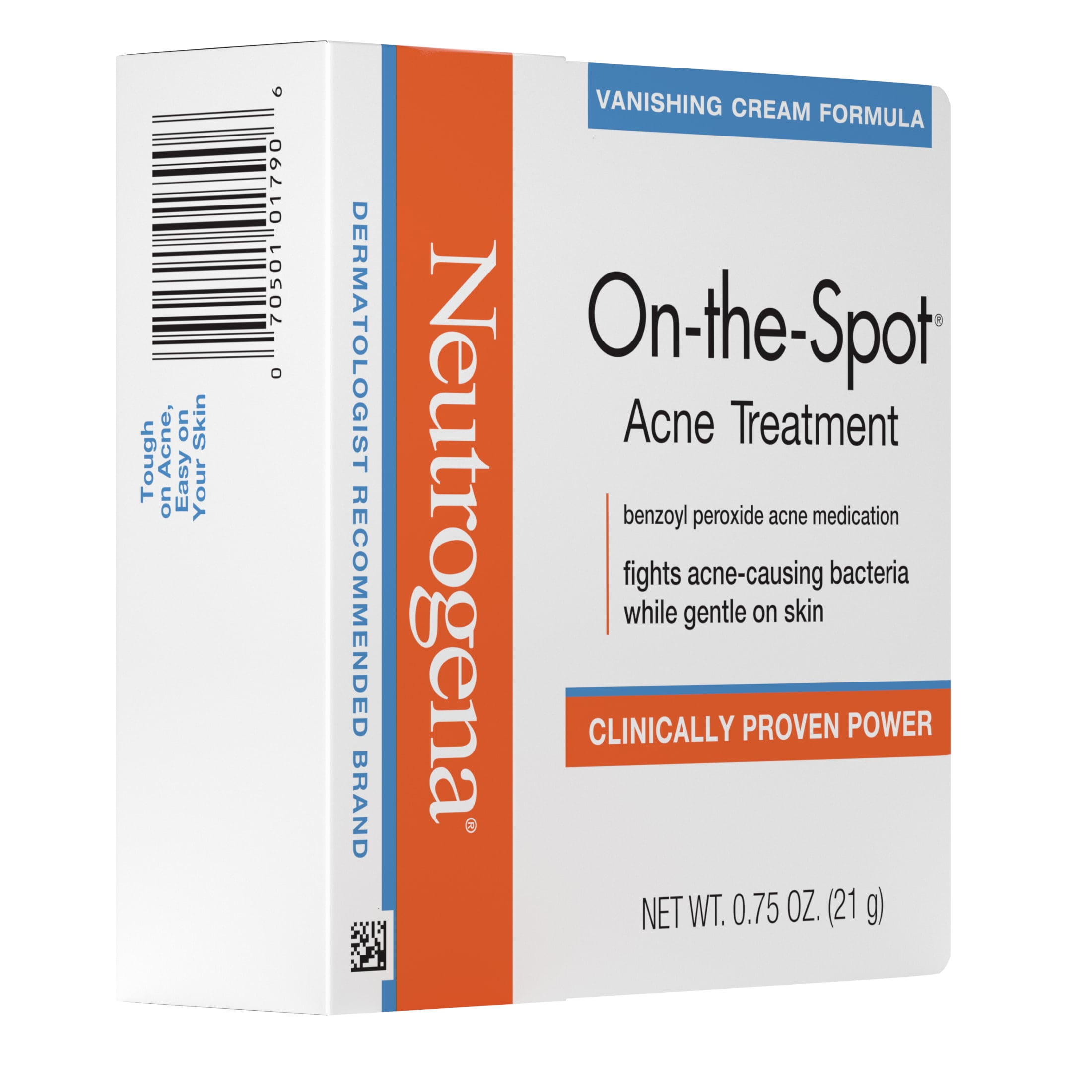 Neutrogena On-The-Spot Acne Spot Treatment. Benzoyl Peroxide 10%, Pimple Cream, 0.75 oz