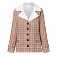 thumbnail image 5 of Winter Warm Zip Up Jackets for Womens Fashion Plus Size Plaid Printed Fashionable Long Sleeved Pocket Composite Plush Button Coat Gifts for Womens, 5 of 5