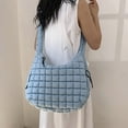 thumbnail image 5 of Quilted Tote Bag for Women Bag Lightweight Padding Shoulder Purse Bags Satchel Handbag Cloud Bags with Zip Shoulder Dumpling Bag Large Capacity Blue, 5 of 5