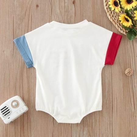 

Aayomet Boys Girls Short Sleeve Independence Day 4 Of July Romper Bodysuits Baby Bodysuit Boy White 6-9 Months