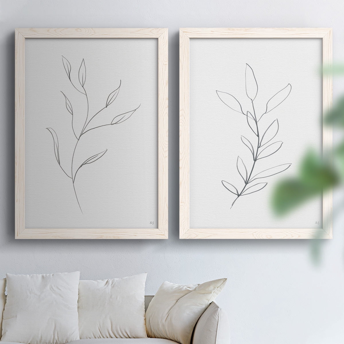 Botanical Gesture I - Premium Framed Canvas 2 Piece Set - Ready to Hang