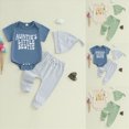 thumbnail image 4 of CAUYDY 0 3 6 9 Months 1T 2T Baby Boy Bodysuit Set Infant Boys Short Sleeved Romper Newborn Fall Winter Clothing Toddler Outfit Sizes 0-3 Months,Blue, 4 of 9
