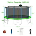 thumbnail image 4 of CITYLE Trampoline 16FT with Basketball Hoop for Kids and Adults, Outdoor Trampoline with Enclosure Net and Lights, Adutls Trampoline 16' 1500LBS Weight Capacity, 4 of 7