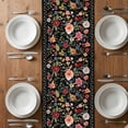 thumbnail image 6 of Watercolor Flowers Table Runner - 48 Inch Long, Kitchen Dining Table Runner Dresser Scarves, Farmhouse Floral Vintage Black Farmhouse Decor for Coffee Tables Wedding Party Banquet, 6 of 8