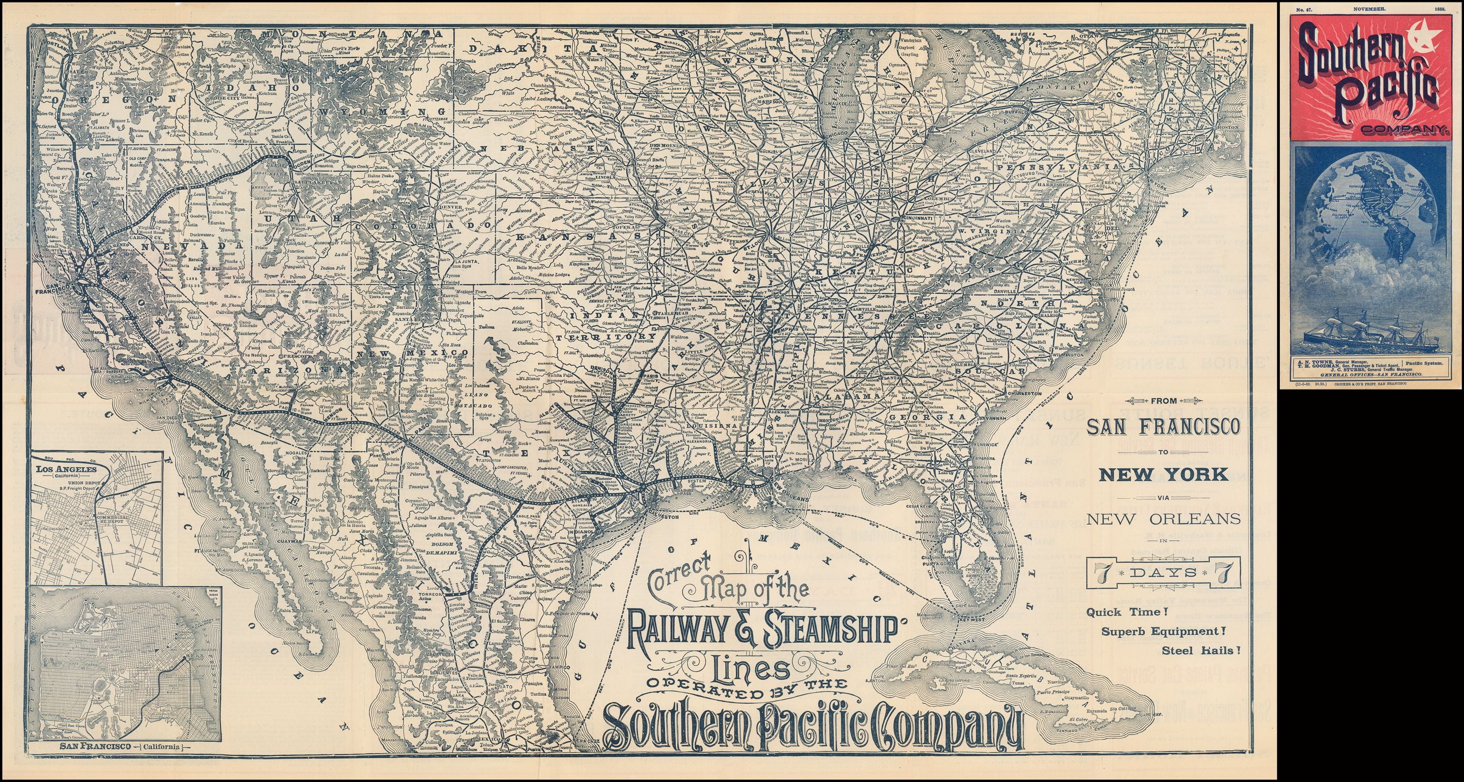 Correct Map of the Railway & Steamship Lines Operated by the Southern