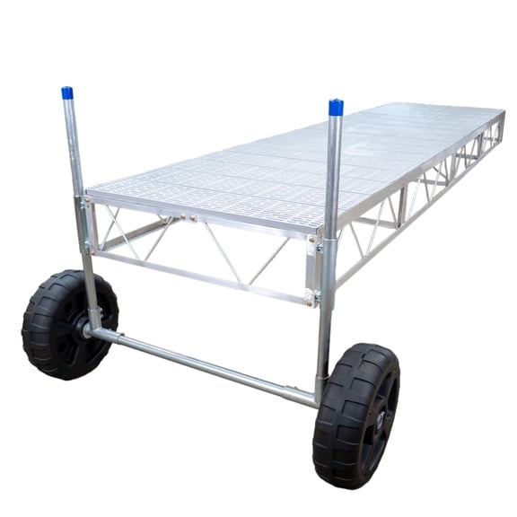 Patriot Docks 16' Straight Roll-In Pipe Dock with Gray Poly Decking (D-11121)