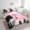 thumbnail image 3 of Manfei Black Pink Ombre Twin Bedding Sets 7pcs for Girls, Bow Knot Monogrammed Bedding Comforter Set, Personalized Letter A Sheet Sets, Super Cozy Room Decor, 3 of 8